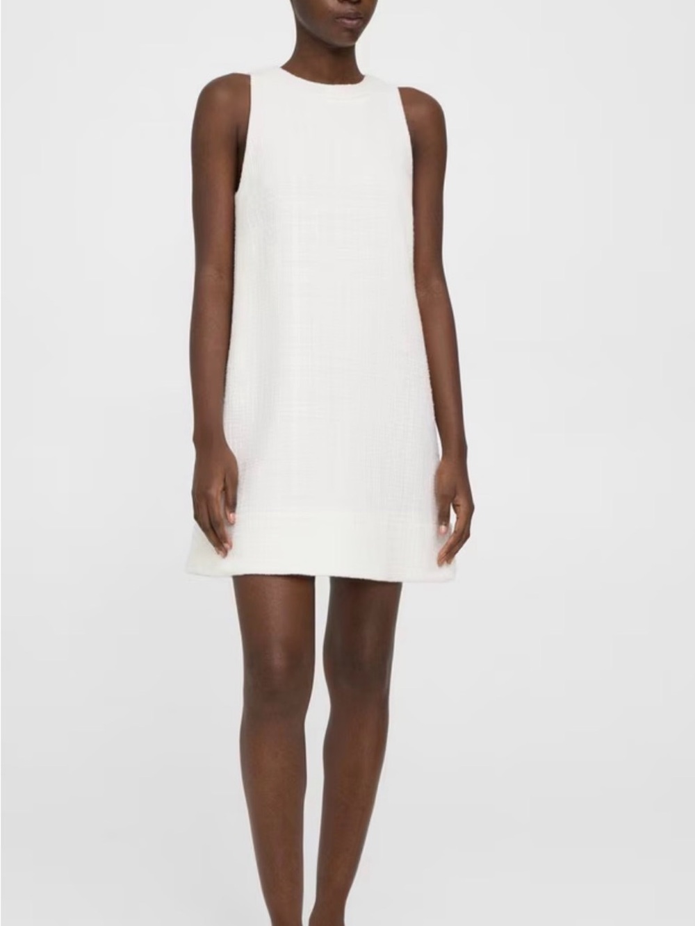 Theory shift Dress in Cotton Tweed white